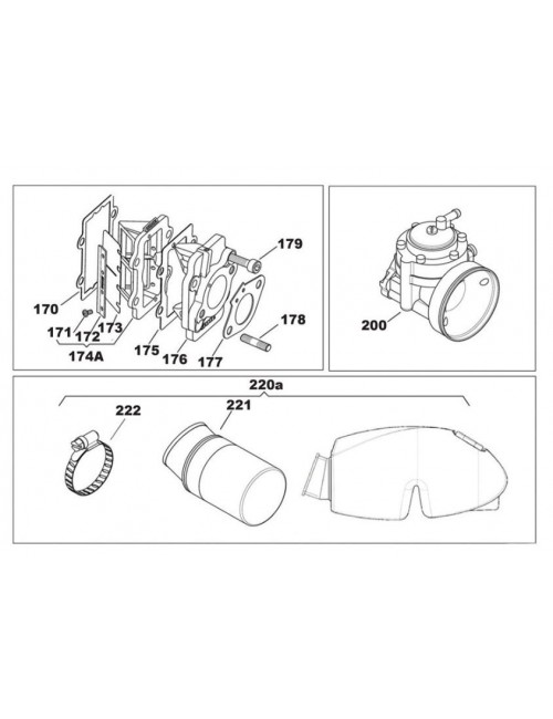174A Boîte à clapets complète avec clapets carbone X30