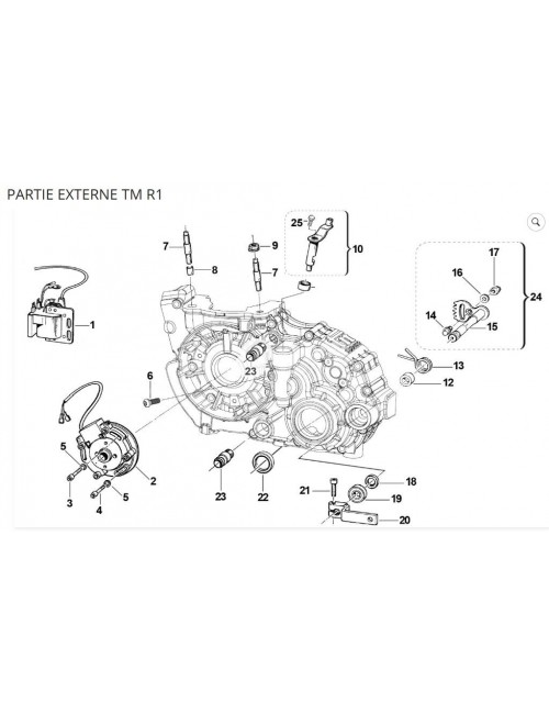 (6)  VIS BUTEE LEVIER EMBRAYAGE TMKART R1