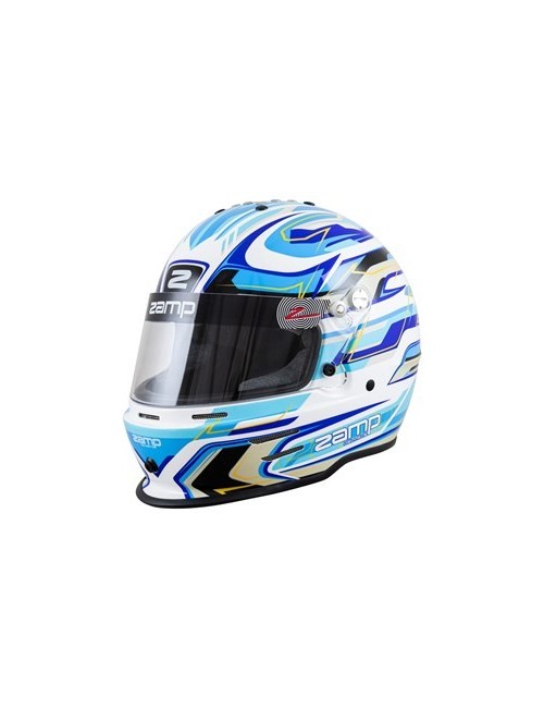 Helmet ZAMP RZ-42Y Graphic White / Blue for Young Drivers-Magickart