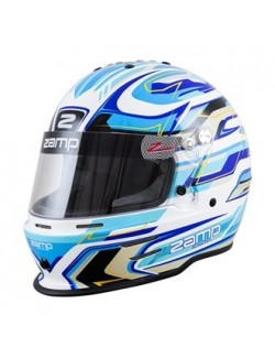 Casco ZAMP RZ-42Y Graphic Bianco / Blu per giovani piloti-MagickArt