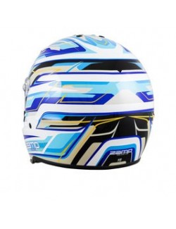 Casco ZAMP RZ-42Y gráfico blanco / azul para conductores jóvenes