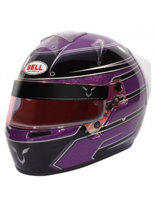Pack casque karting Bell KC7 Lewis Hamilton violet/blanc
