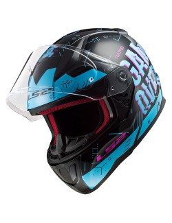 casque LS2 PLAYER noir/bleu clair