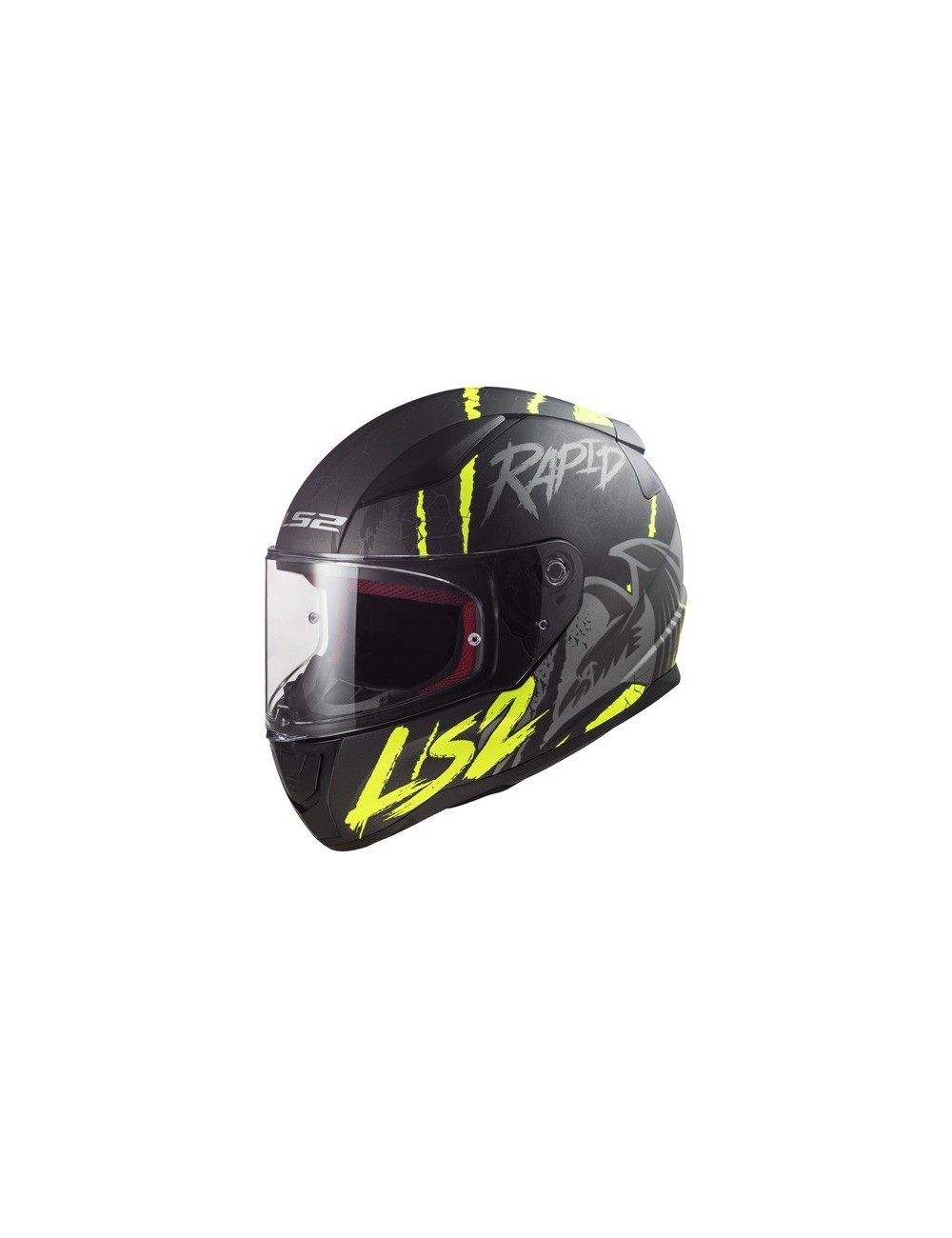 casque LS2 RAVEN noir/néon jaune