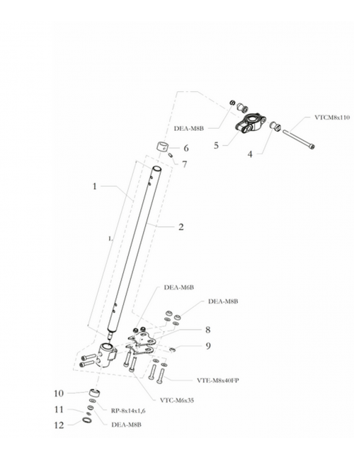 Colonne de direction Birel ART L490 Hi-Tech Racing – Performance et fiabilité pour karting