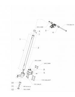 Columna de dirección de competición Birel ART L490 Hi-Tech: rendimiento y fiabilidad para karting