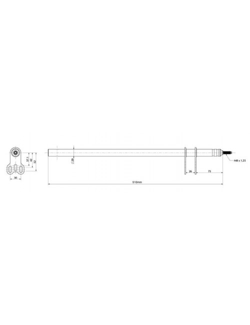 colonne de direction M8 x 510