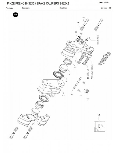 Kit revisione pinza freno Easykart (primo tipo) Birelart-Magickart