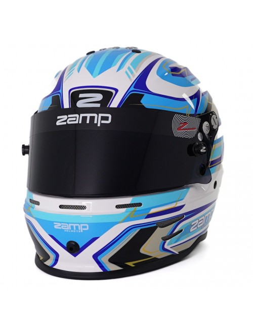 Casque ZAMP RZ-42Y GRAPHIC BLANC/BLEU pour jeunes pilotes