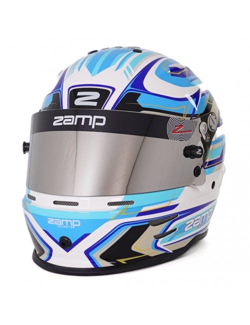 Casque ZAMP RZ-42Y GRAPHIC BLANC/BLEU pour jeunes pilotes