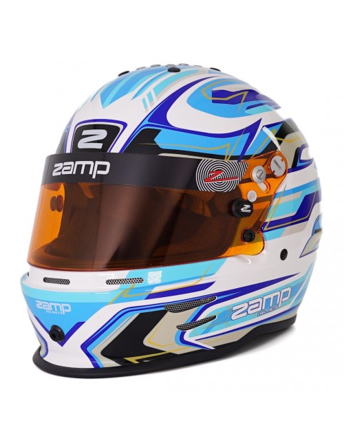 Helmet ZAMP RZ-42Y Graphic White / Blue for Young Drivers-Magickart