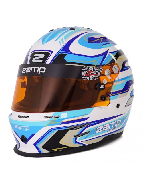 Casque ZAMP RZ-42Y GRAPHIC BLANC/BLEU pour jeunes pilotes