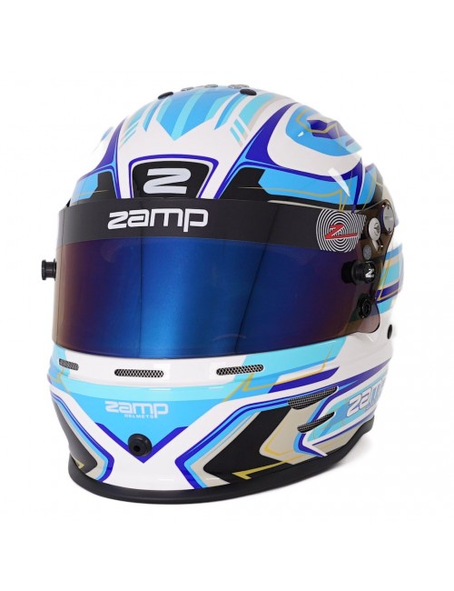 Helmet ZAMP RZ-42Y Graphic White / Blue for Young Drivers-Magickart