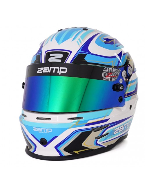 Casque ZAMP RZ-42Y GRAPHIC BLANC/BLEU pour jeunes pilotes