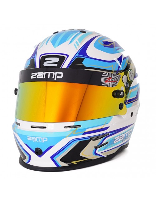 Casque ZAMP RZ-42Y GRAPHIC BLANC/BLEU pour jeunes pilotes