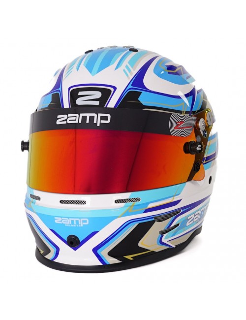 Helmet ZAMP RZ-42Y Graphic White / Blue for Young Drivers-Magickart