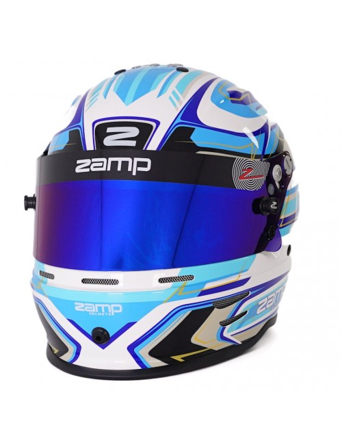 Casque ZAMP RZ-42Y GRAPHIC BLANC/BLEU pour jeunes pilotes