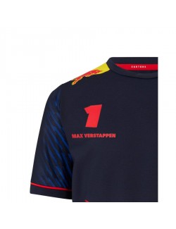 Red Bull Castore T-shirt Réplica Max Verstappen Azul para Criança-MagickArt