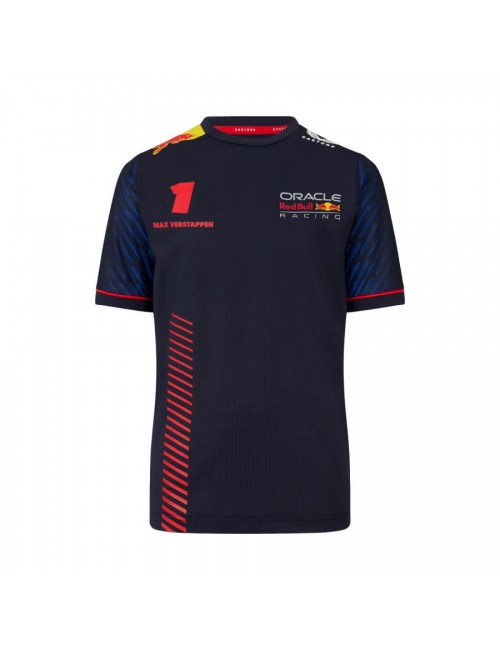 Red Bull Castore T-shirt Réplica Max Verstappen Azul para Criança-MagickArt