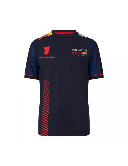 T-shirt Red Bull Castore Replica Max Verstappen Bleu pour enfant-MAGICKART