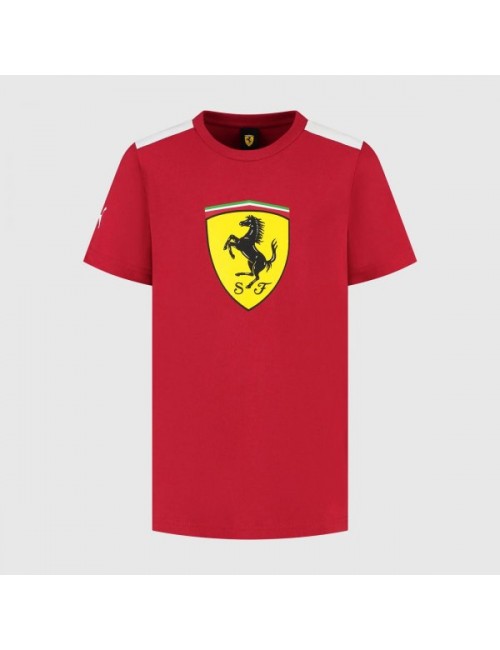 SCUDERIA FERRARI FW MENS LARGE SHIELD TEE DARK CHERRY-MAGICKART