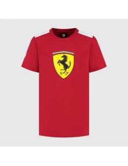 SCUDERIA FERRARI FW MENS LARGE SHIELD TEE DARK CHERRY-MAGICKART
