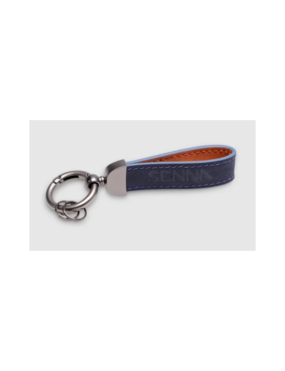 Leather and metal keyring Ayrton Senna-magickart Leather and metal keyring Ayrton Senna-magickart