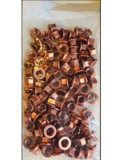 100 Ecrou M8 Cuivre pour Jantes karting-magickart