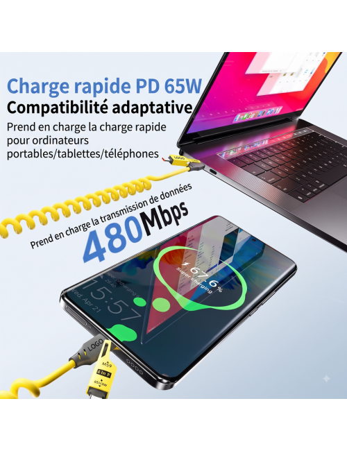 cable-USB-C.-retrattile-A-Spring-TPE-1-5M-Load-Fast & -MagickArt