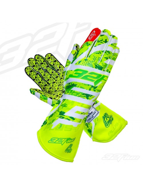 Gants Karting FIA 32Five PLUS F Sans Limites - Fluo Jaune/Vert-Magickart