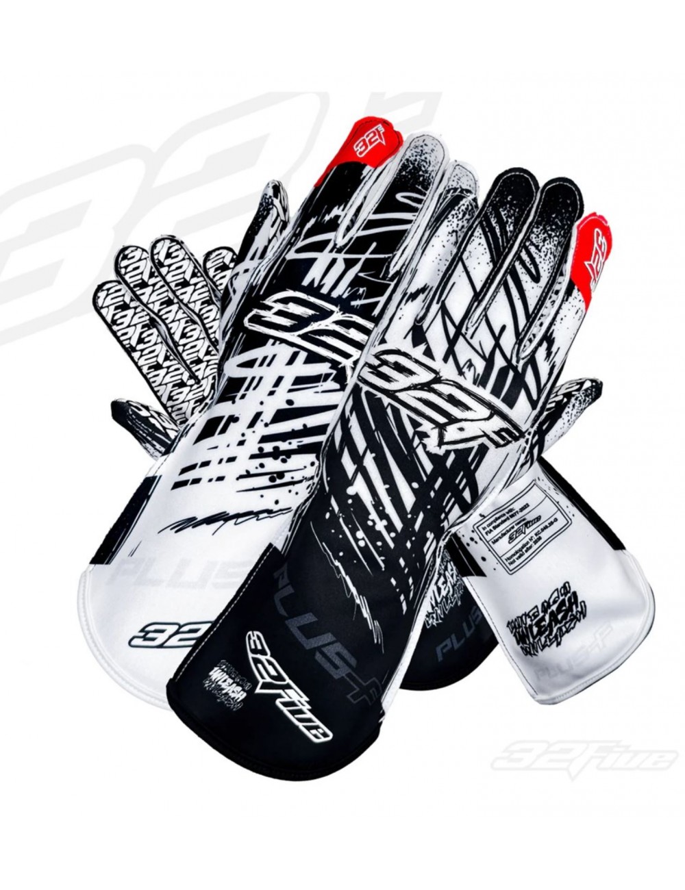 Gants Karting FIA 32Five PLUS F - Unleash - Noir/Blanc-Magickart