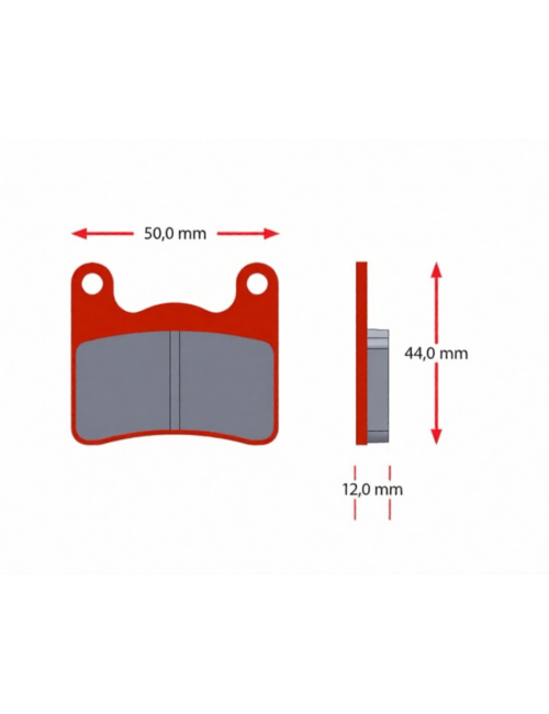 Plaquettes de Frein Sinter Intrepid Rouge - 44x50x12mm-Magickart