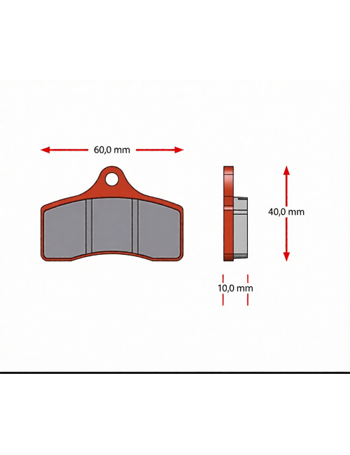 Brake Pads SINTER IPK RED - 40x60x10mm-MagickArt