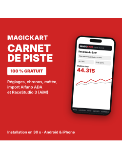 Carnet de piste Magickart : l'application gratuite des pilotes de karting (Alfano ADA, RaceStudio 3, location, SWS)