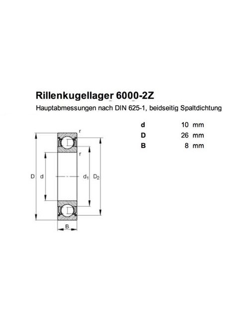 Birelart 6000Z Lager 10mm innen, 26mm außen - Magickart