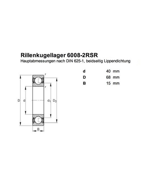 Cuscinetto 6008 Z 40 mm interno, 68 mm esterno