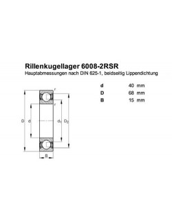 6008 Z Bearing 40mm inside, 68mm outside