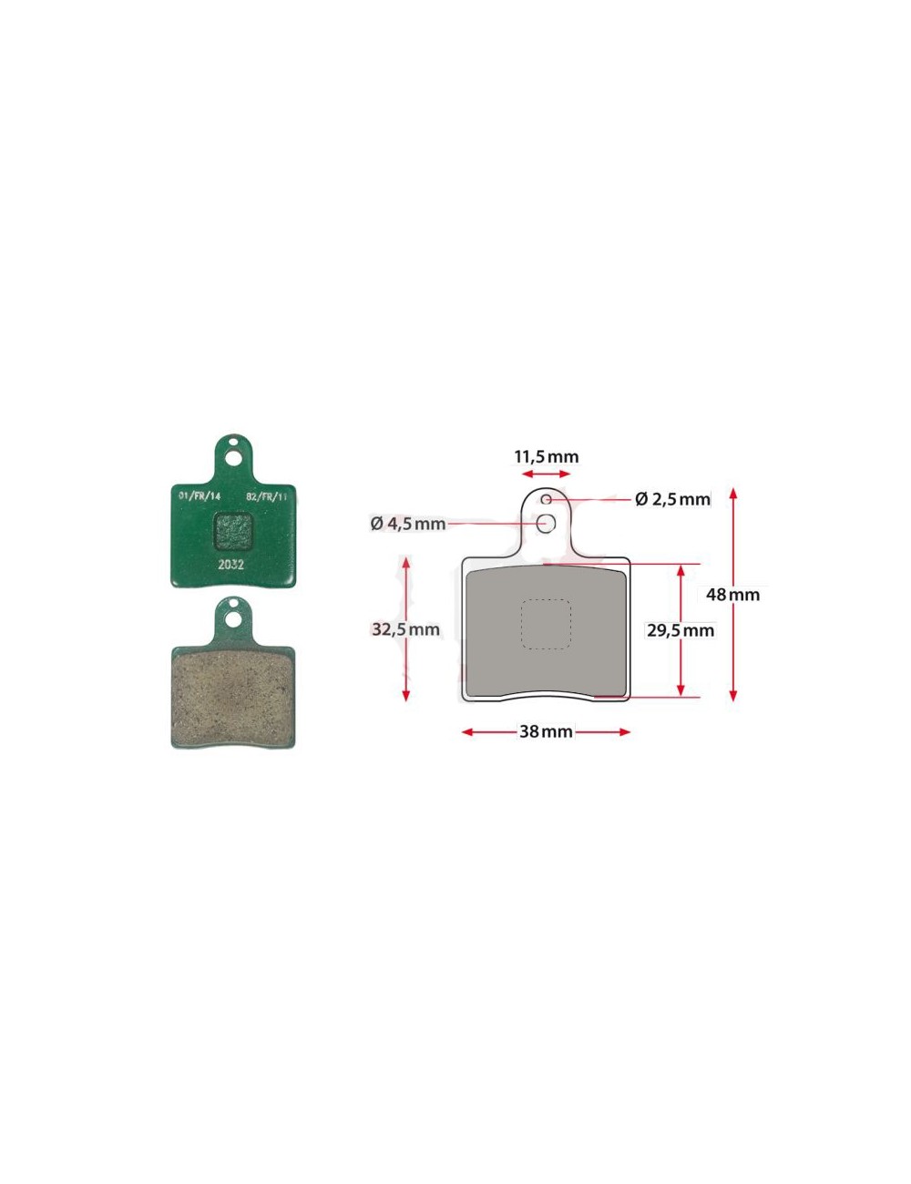 Jeu plaquettes de frein CRG VEN 05 vert