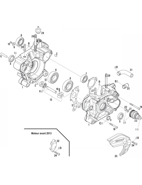connessione Acqua-destra-carter Motore-Rotax-max-224094-MagickArt