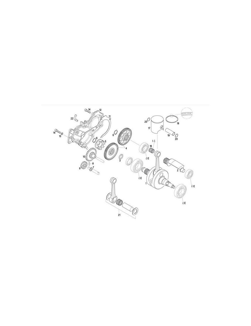 (18) Segment de piston IS2 54/49,4x1mm