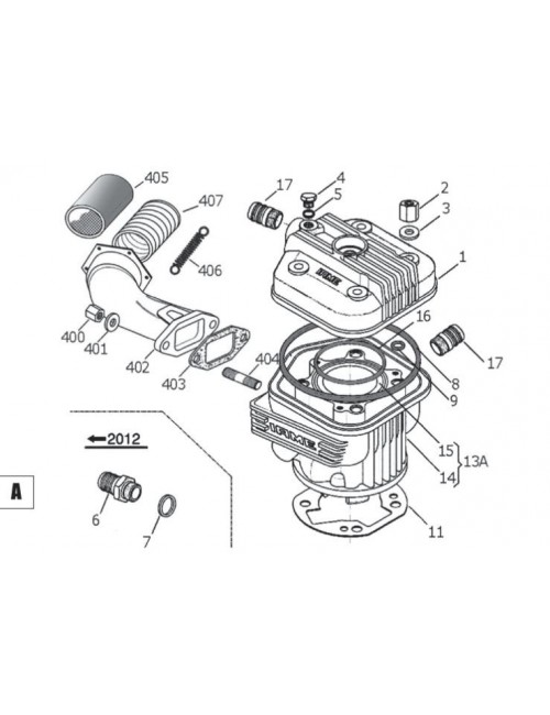 404 Exhaust stud d.8x36mm