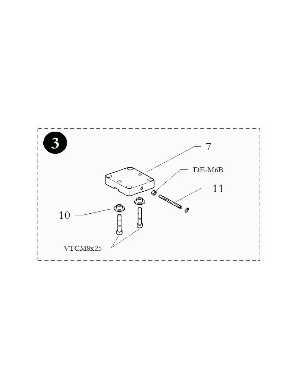 (3) ENGINE MOUNT B25, ASS.