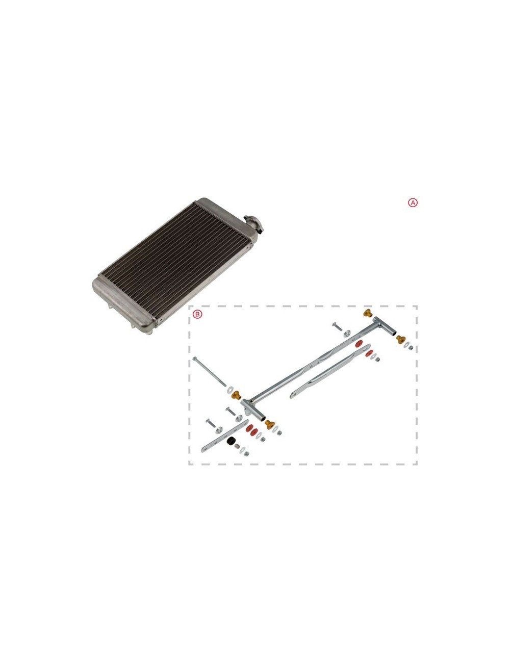 Radiateur 400 x 200 mm complet avec support