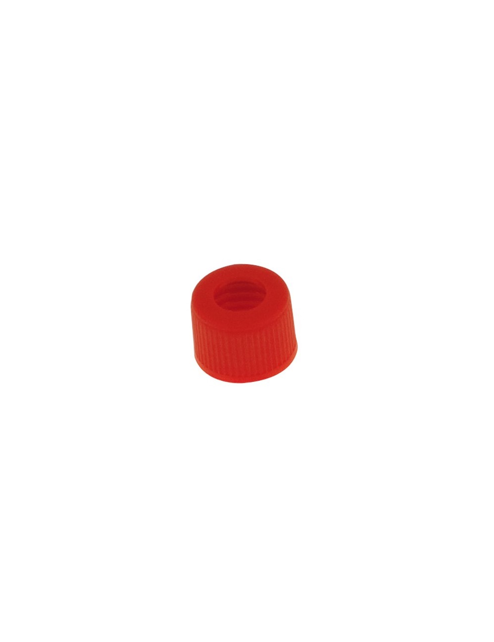 Small drilled plug for fuel tank Red