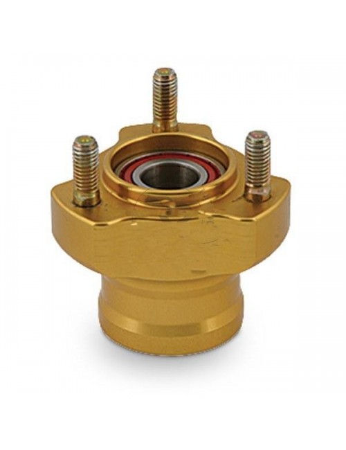 MOYEU AVANT L.50mm EN ALUMINIUM ANODISE  COMPLET AVEC ROULEMENTS