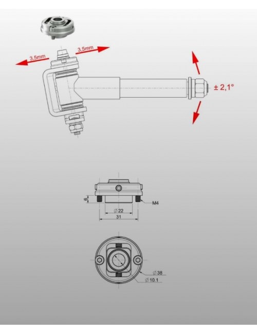 CC-Solver Ρυθμίστε ειδικά στο πλαίσιο του Tony Kart με τον ακιδωτό πείρο D.10mm.