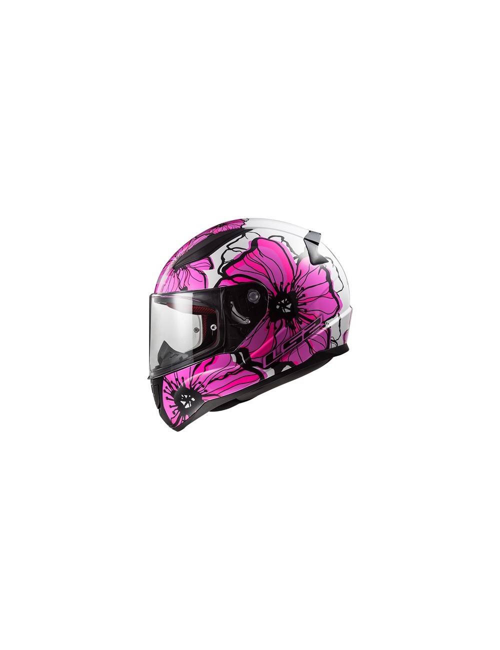 casque LS2 POPPIES blanc/rose