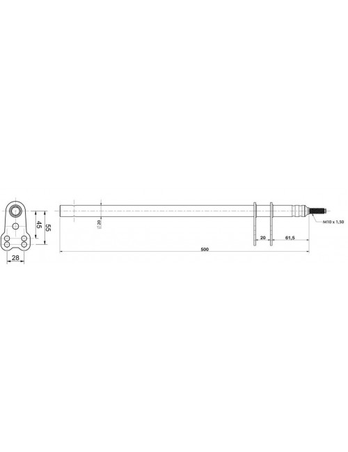 Colonne de direction ML10 L 500mm (COMPATIBLE TONY)