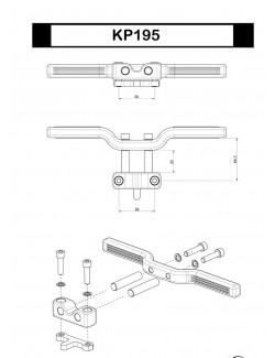 Adjustable footrest in black aluminum