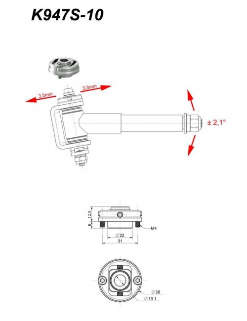 CC-Solver Ajusteur de carrossage, trou 10 mm